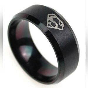 Stainless Steel Superman Ring Size 8